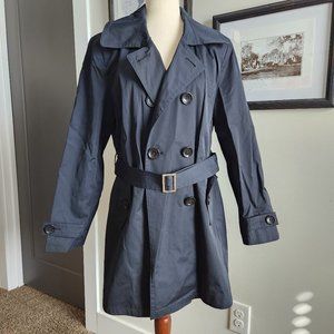 Black London Fog Belted Coat Womens Large
